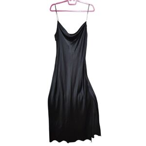 90s Silk Victoria's Secret Black Maxi Slip Dress